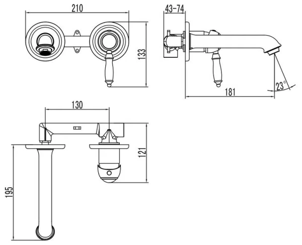 Смеситель для раковины Lemark Villa (LM4826B)